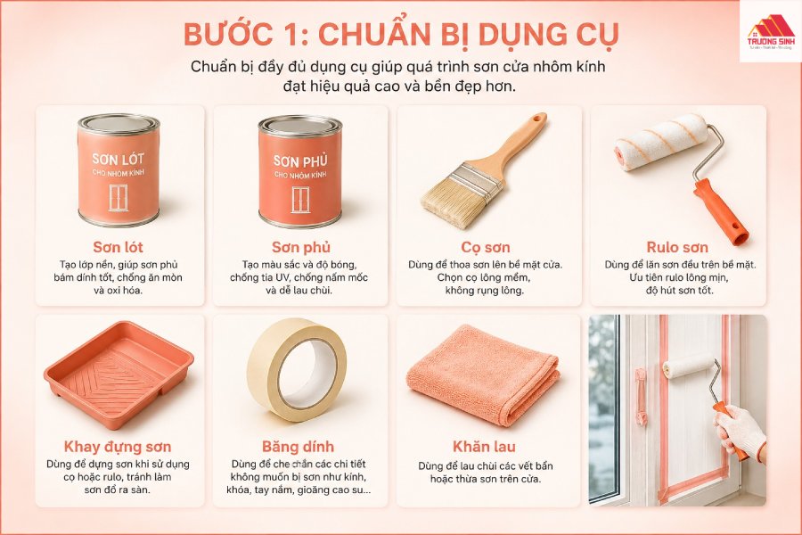 Chuẩn bị dụng cụ trước khi sơn
